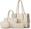 Juego de 4 bolsas modernos para mujer de cuero sintético: bolso tot...