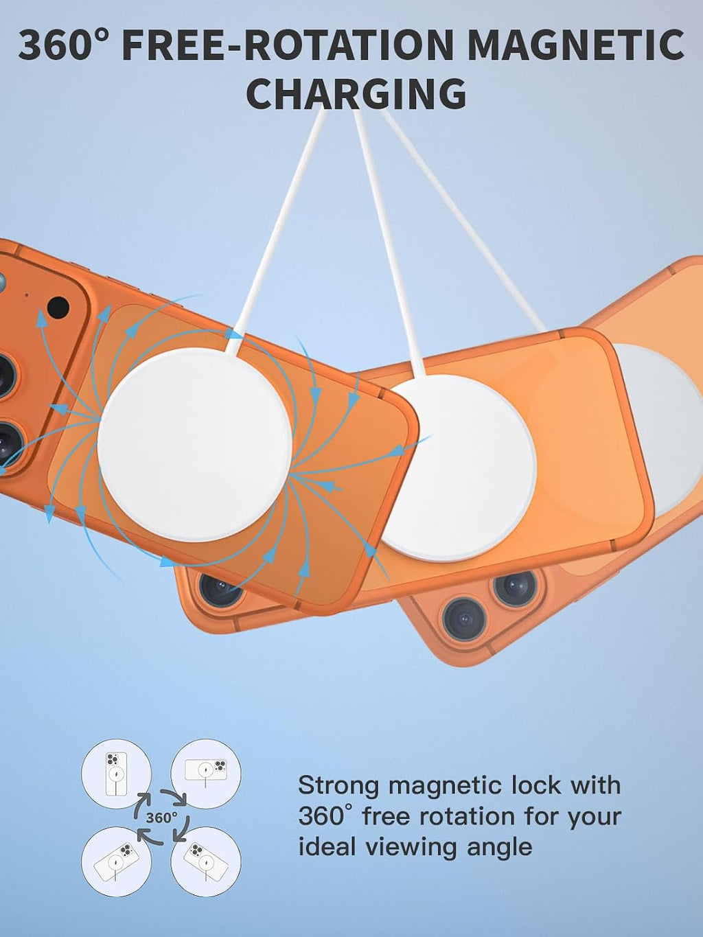 Cargador inalámbrico magnético de 6 pies rápido Apple Mag-Safe carg...