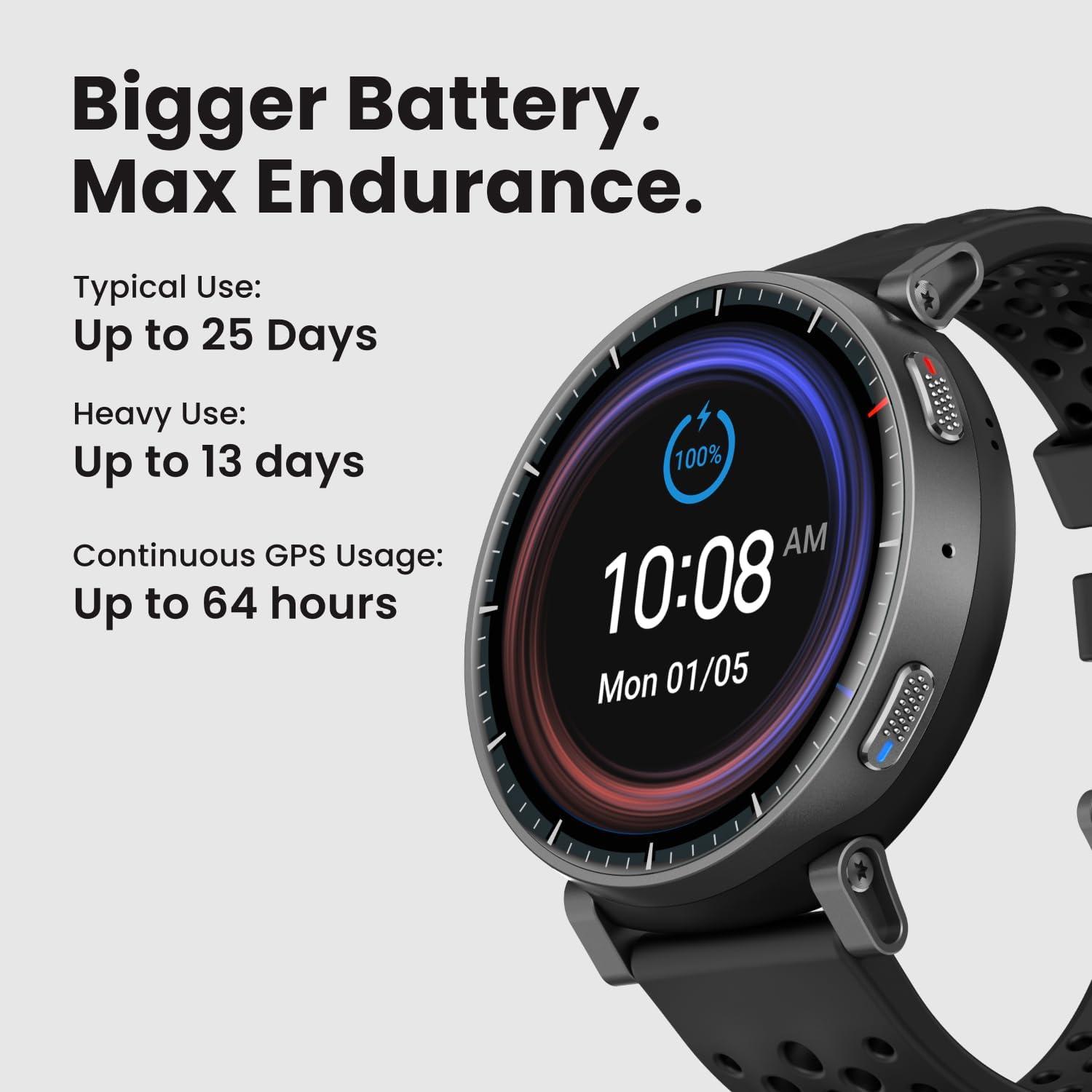 Amazfit Reloj inteligente Active Max con pantalla AMOLED de 1.5 pul...