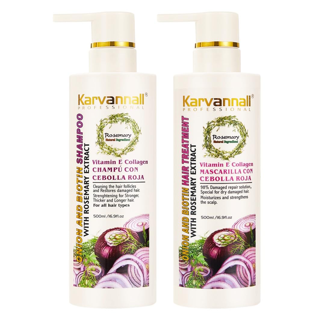 Rosemary Biotin Shampoo &amp; Hair Mask Set | Extracto de cebolla,...