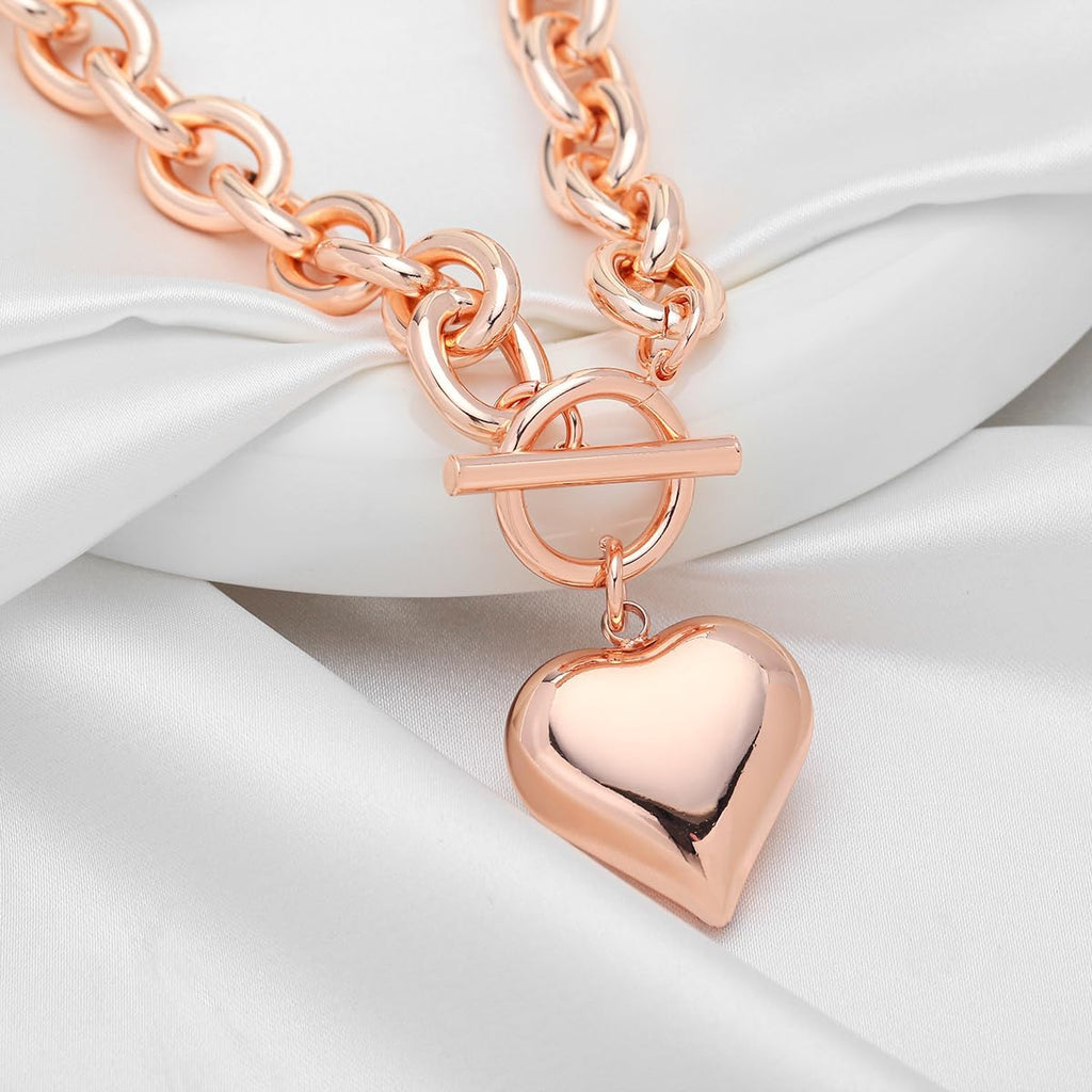 CLASSYZINT Collar con colgante de cabeza de león y moneda de corazó...