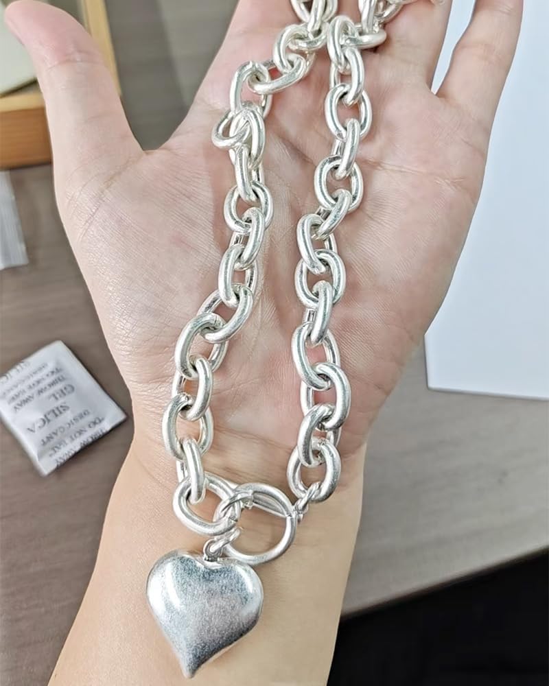 CLASSYZINT Collar con colgante de cabeza de león y moneda de corazó...