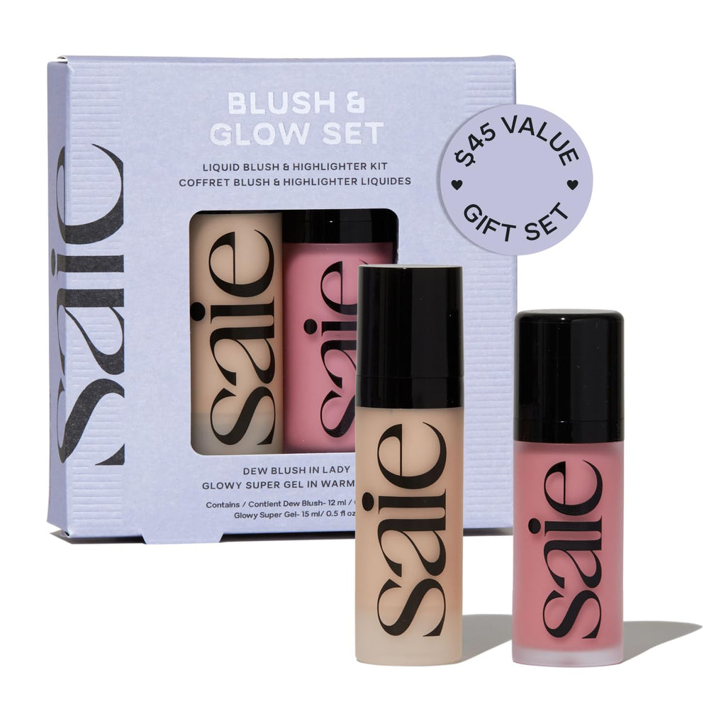 Saie Blush &amp; Glow - Set de regalo navideño \u2013 Rubor de rocí...