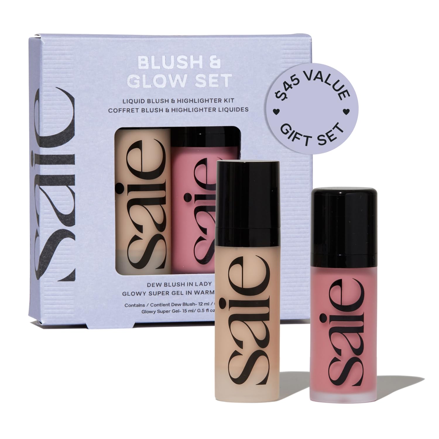 Saie Blush &amp; Glow - Set de regalo navideño \u2013 Rubor de rocí...