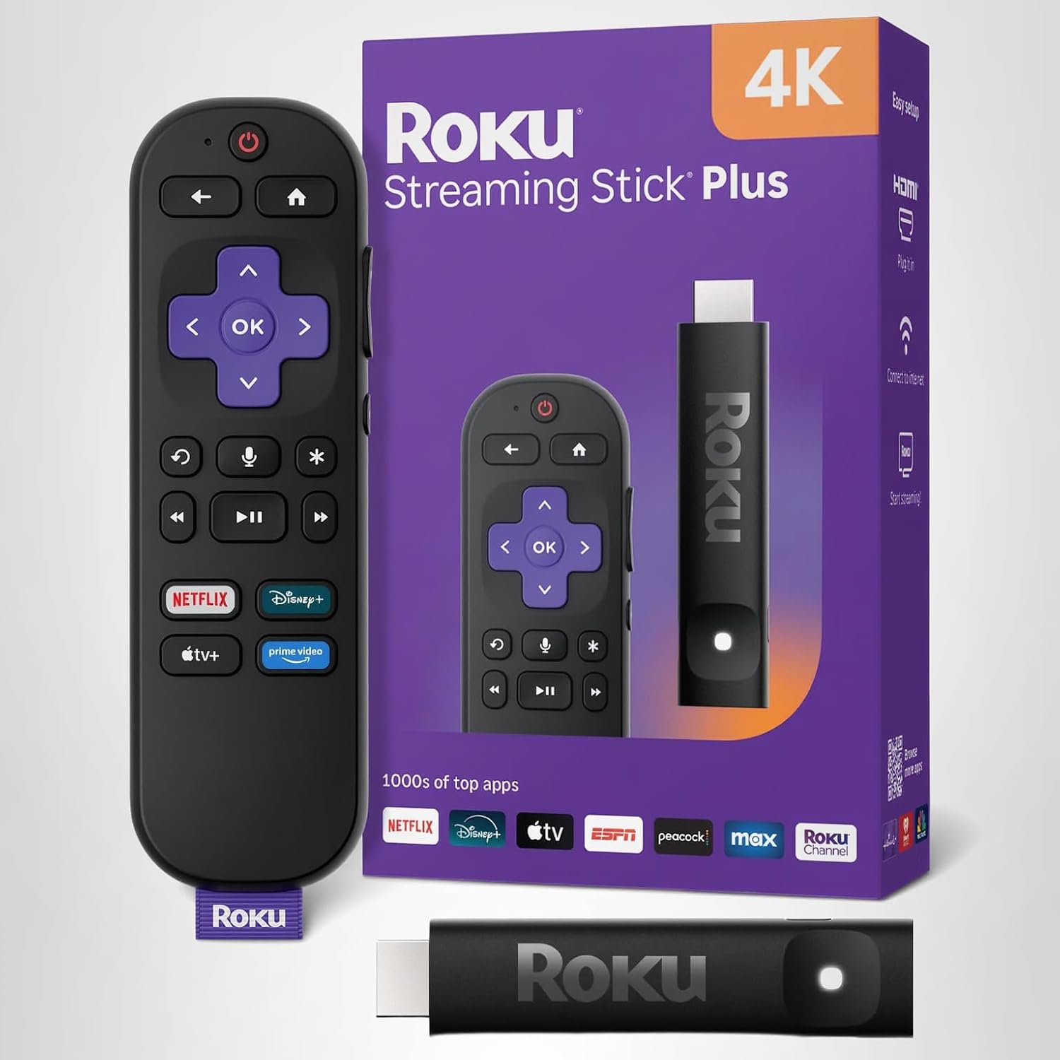 Roku Streaming Stick Plus 2025 - Dispositivo de transmisión Roku 4K...