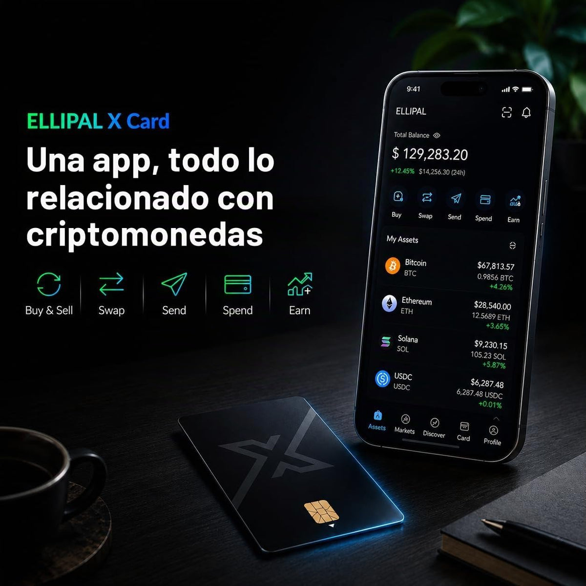 ELLIPAL X Card Crypto Wallet Pack de 3 \u2013 Cartera fría para Bit...