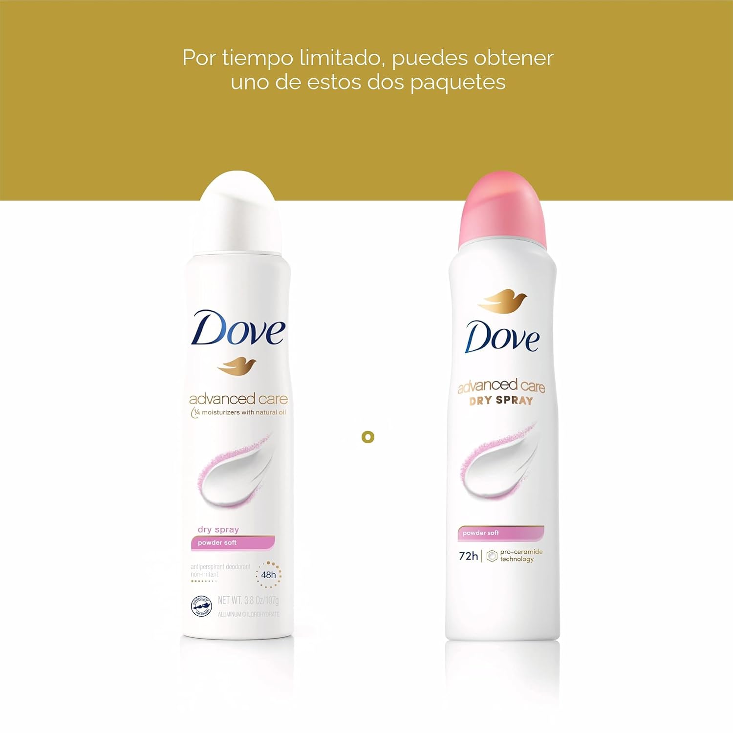Dove Advanced Care desodorante antitranspirante en polvo suave 3 un...