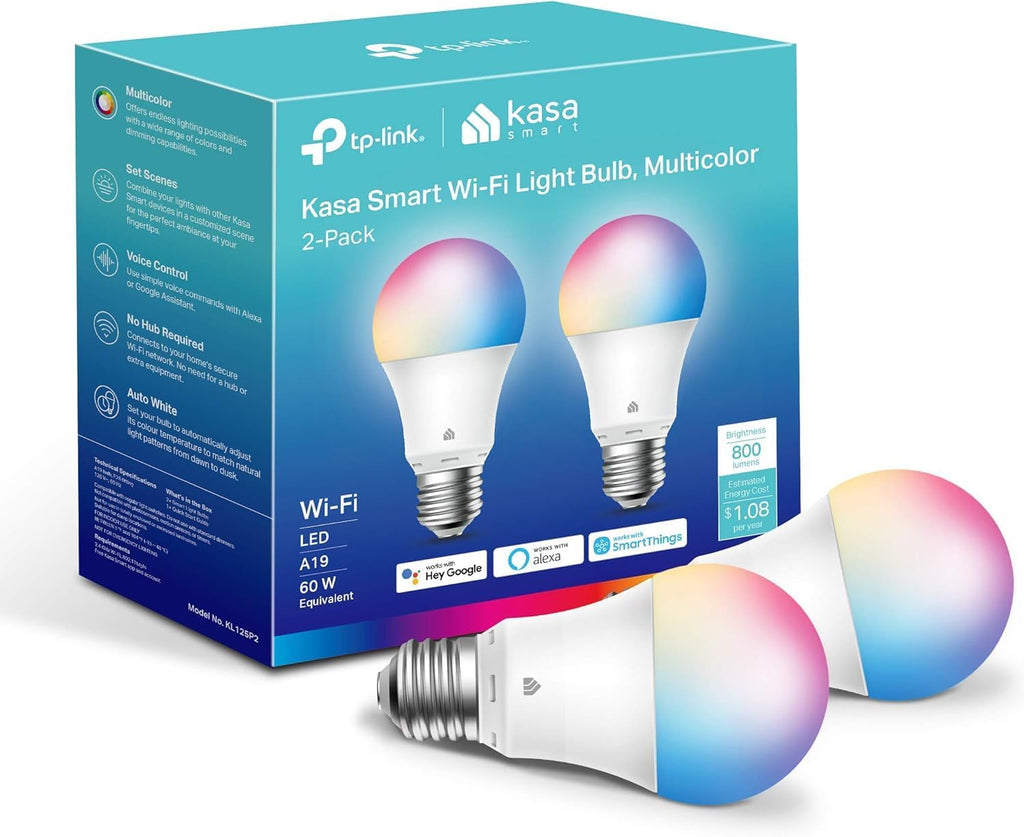 Kasa - Bombilla inteligente regulable, wifi con cambio de color, co...