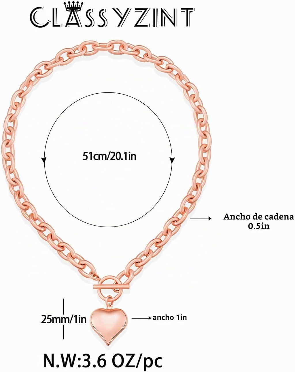 CLASSYZINT Collar con colgante de cabeza de león y moneda de corazó...