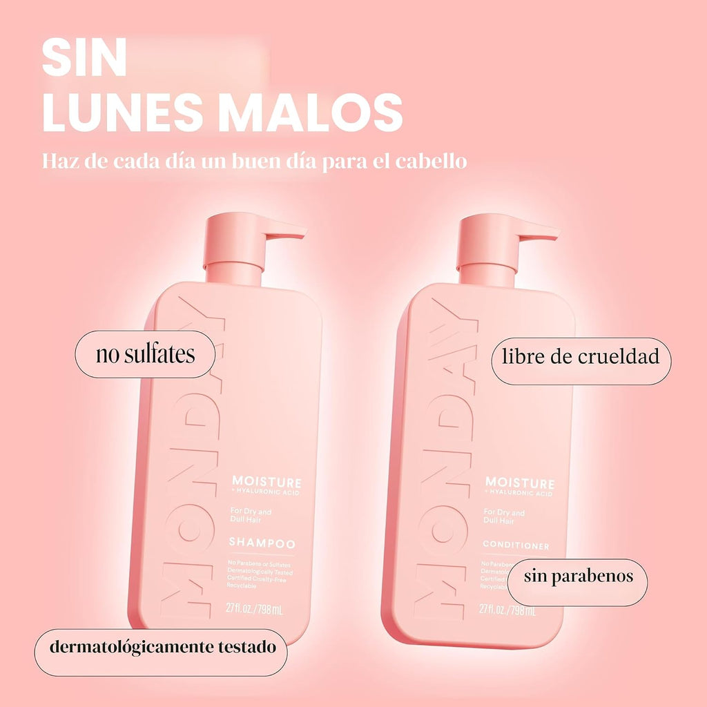 MONDAY HAIRCARE Champú hidratante + acondicionador de baño (2 unida...
