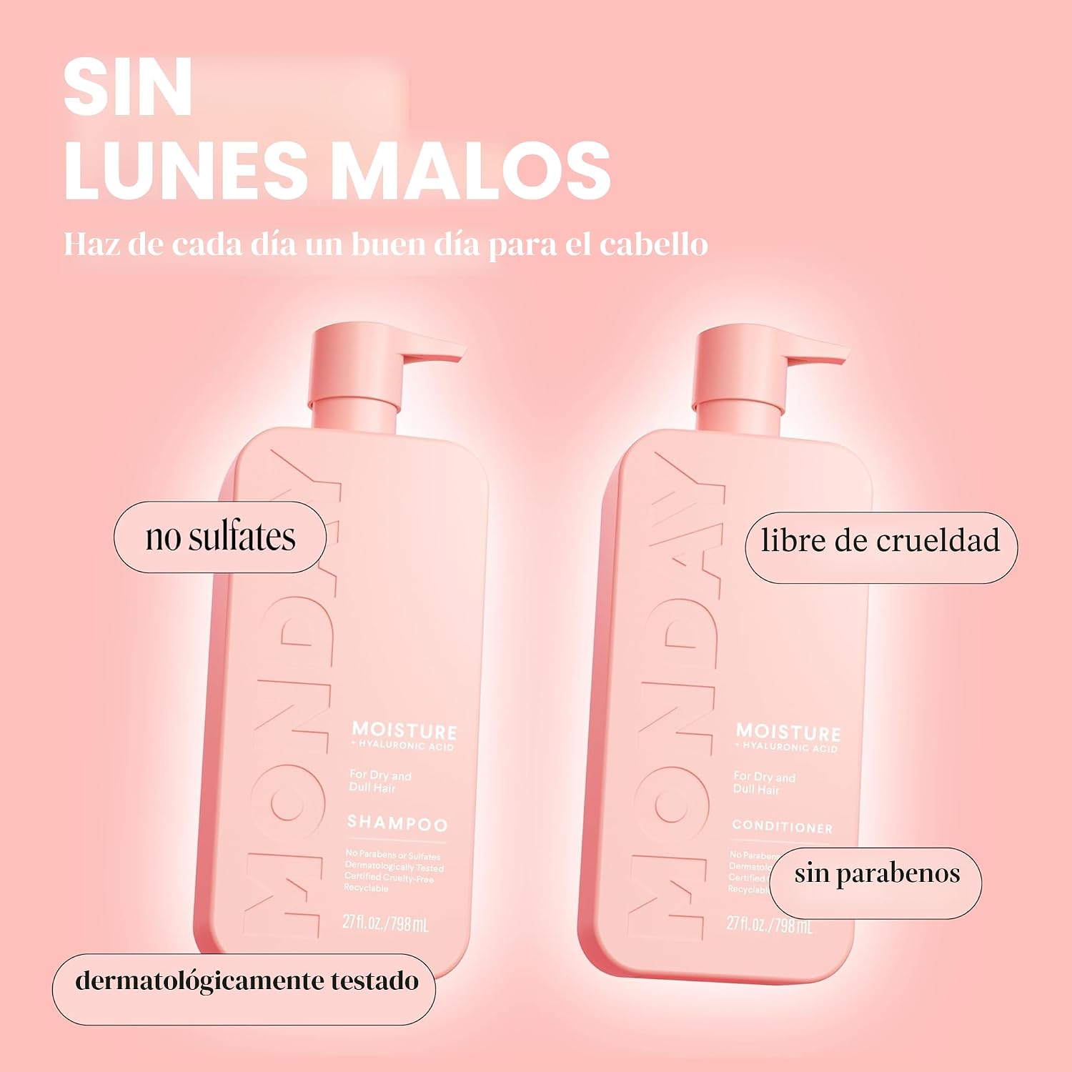 MONDAY HAIRCARE Champú hidratante + acondicionador de baño (2 unida...