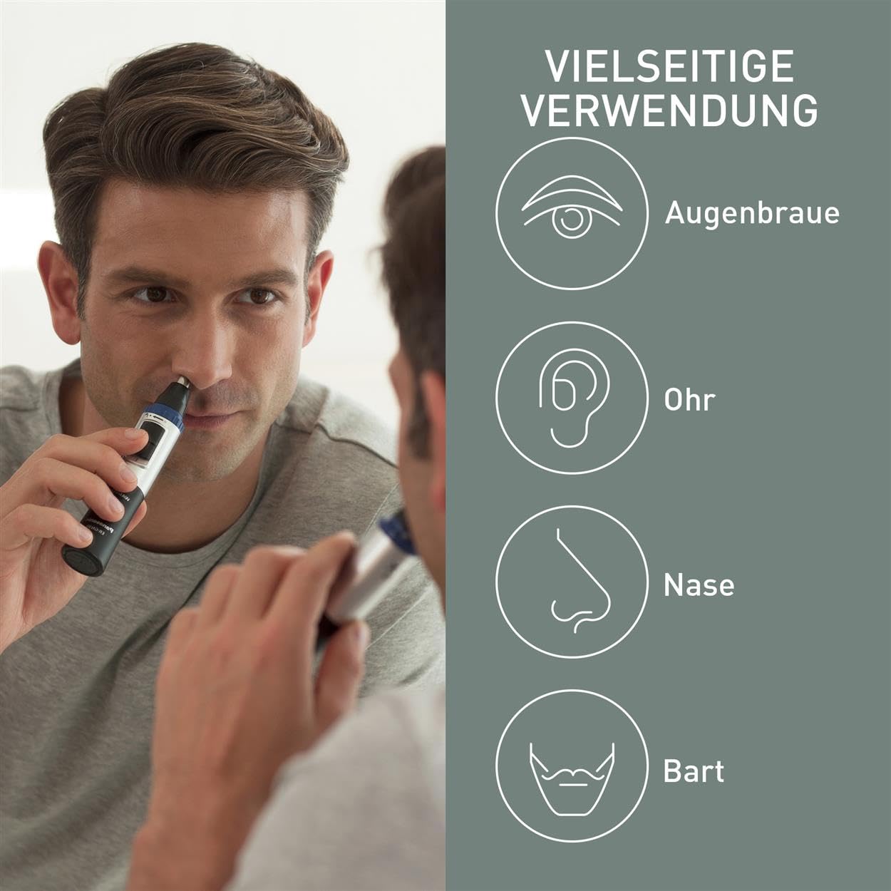 Panasonic ER-GN30-K - Recortadora de vello facial para nariz, oreja...