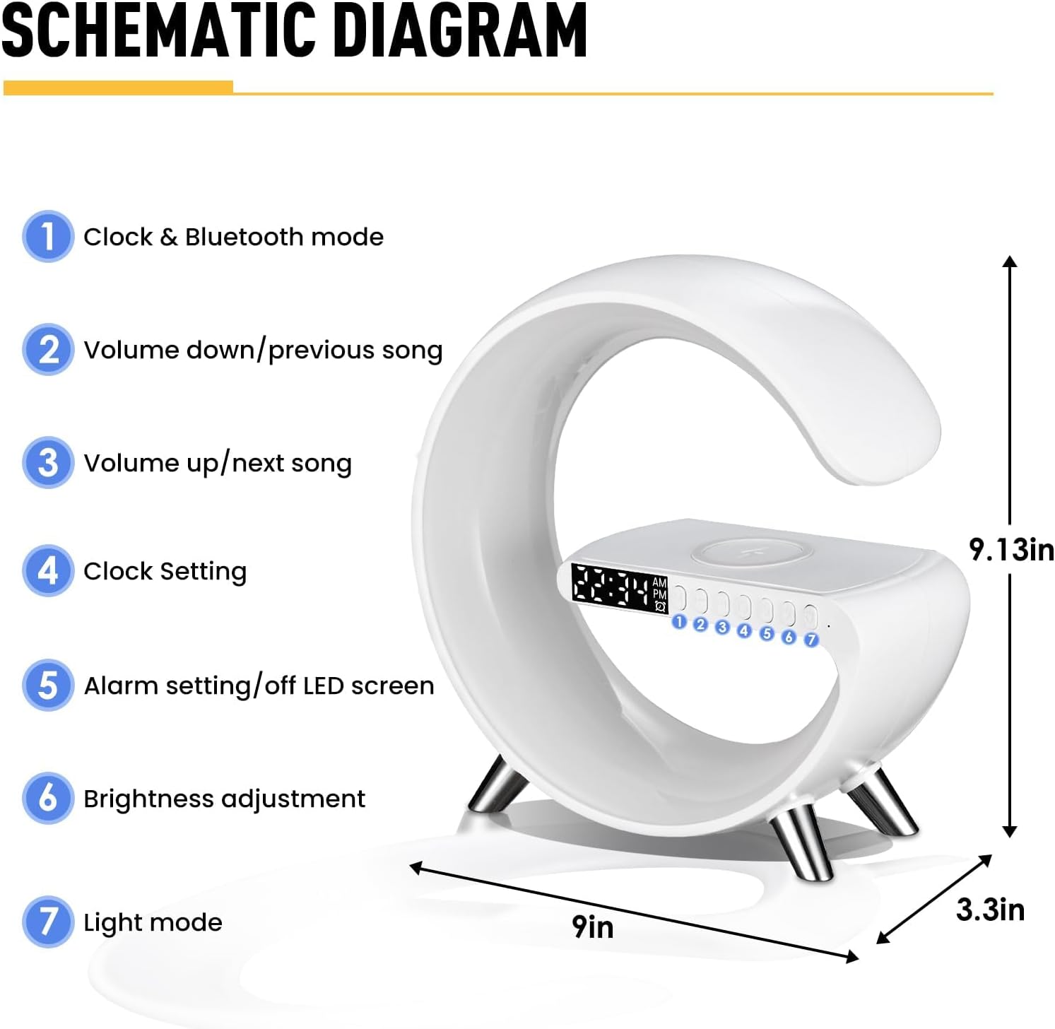 LeeNabao Lámpara de mesa LED inteligente, cargador inalámbrico 4 en...