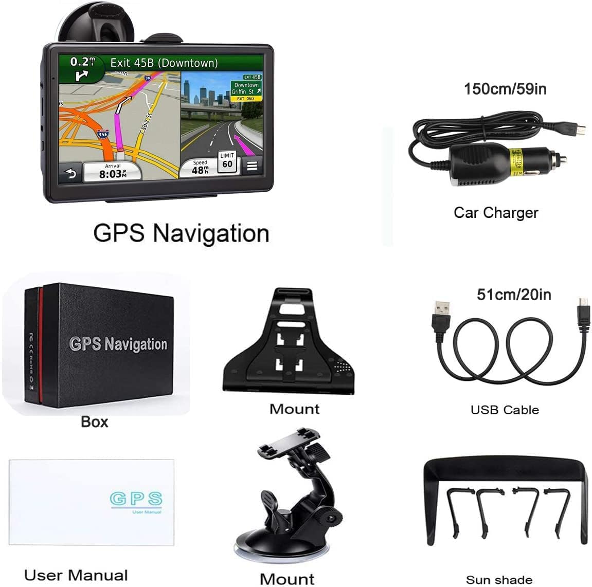 Navegación GPS para automóvil, mapa 2025 de 7 pulgadas con pantalla...