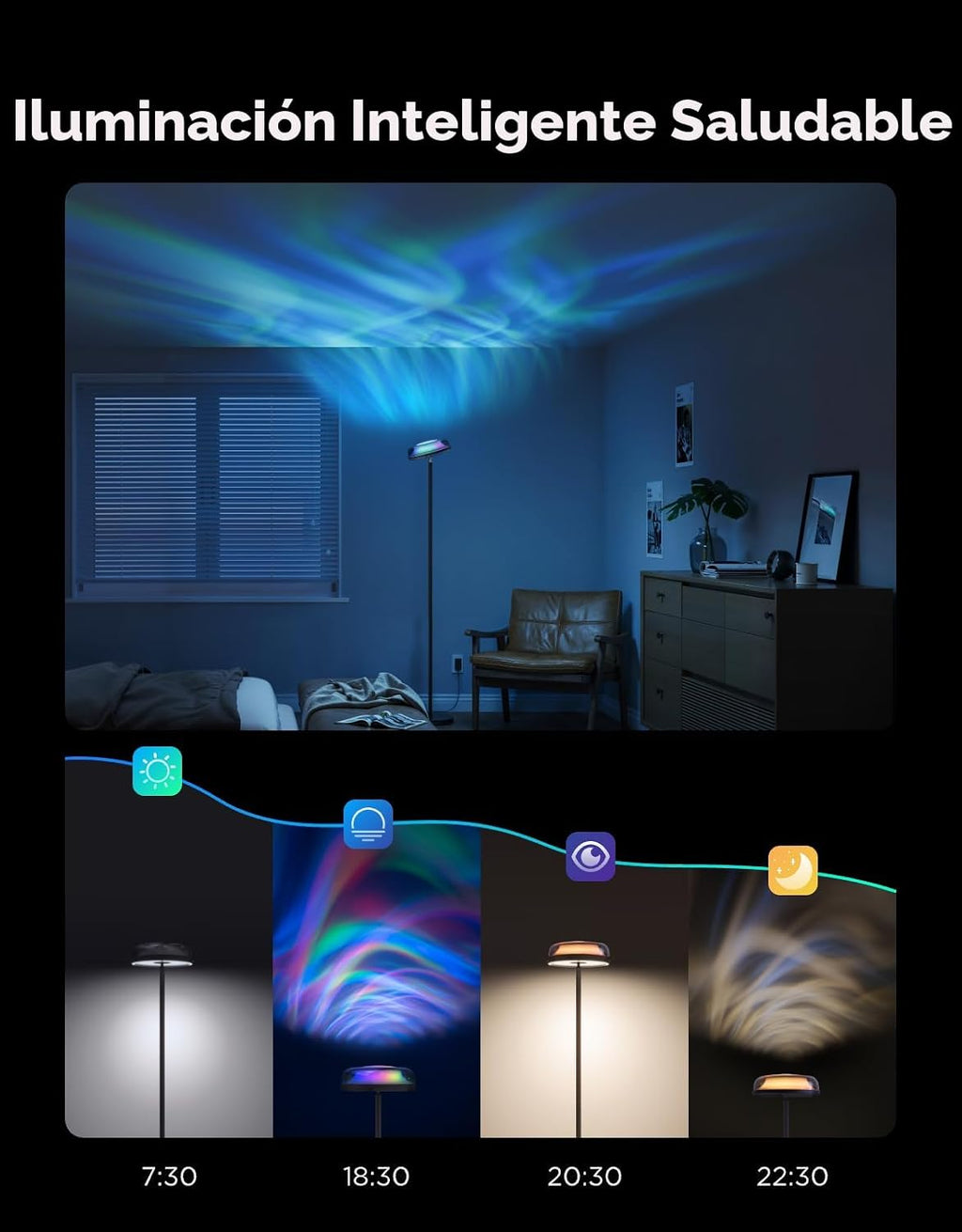 Govee Uplighter - Lámpara de pie para sala de estar, proyector de o...