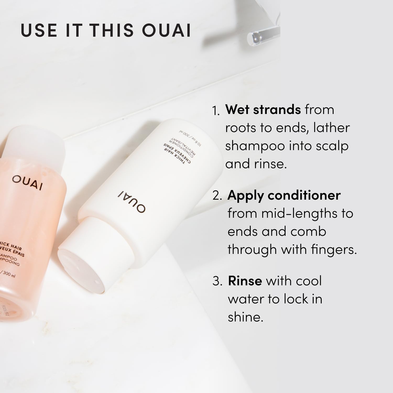 OUAI Juego de Champú y Acondicionador para Cabello Grueso, Tamaño d...