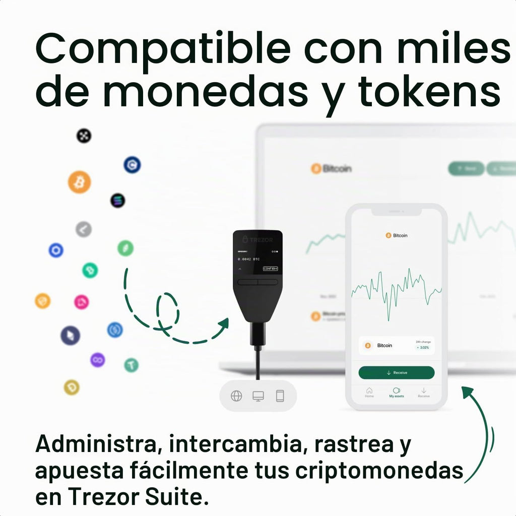 Trezor Safe 3 - Cartera de hardware criptográfico protegido con fra...