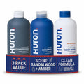 Kit de ducha Huron - Champú, acondicionador y gel de baño para homb...