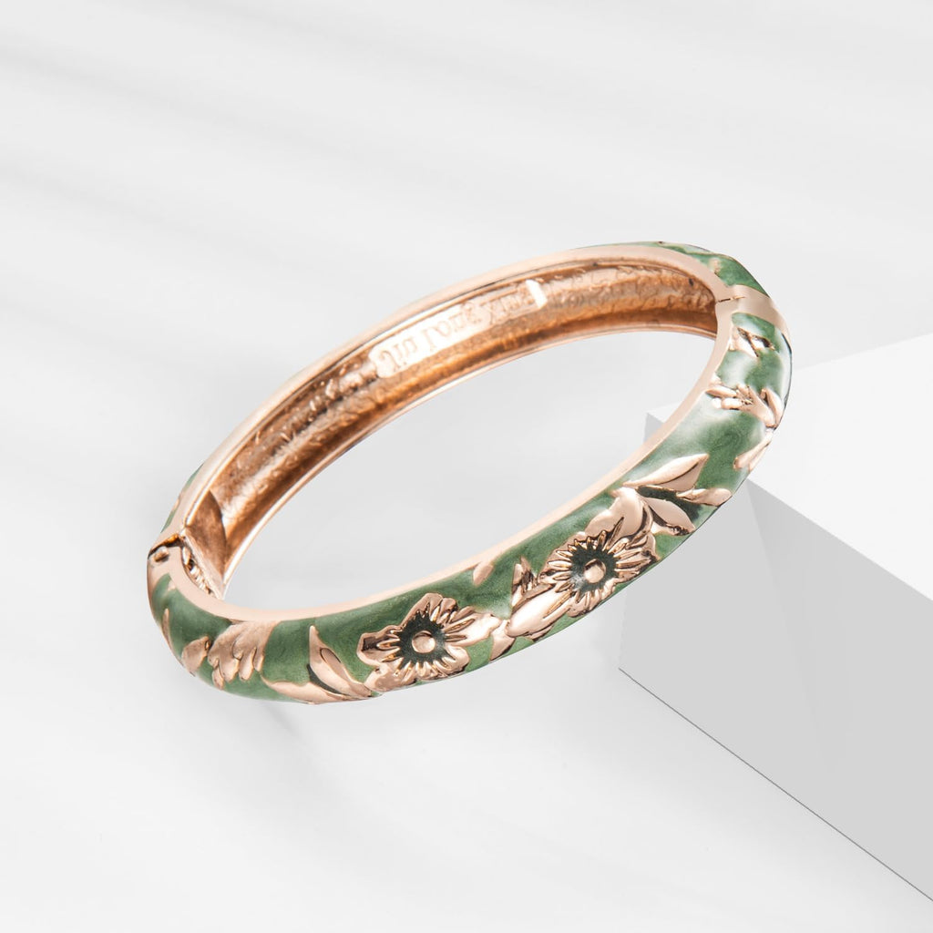 UJOY Vintage Jewelry Cloisonne - Pulsera de brazalete con bisagras...