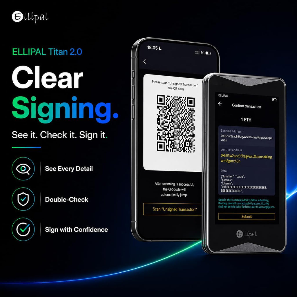ELLIPAL Titan 2.0 Air-Gapped Crypto Wallet - Cartera fría para Bitc...