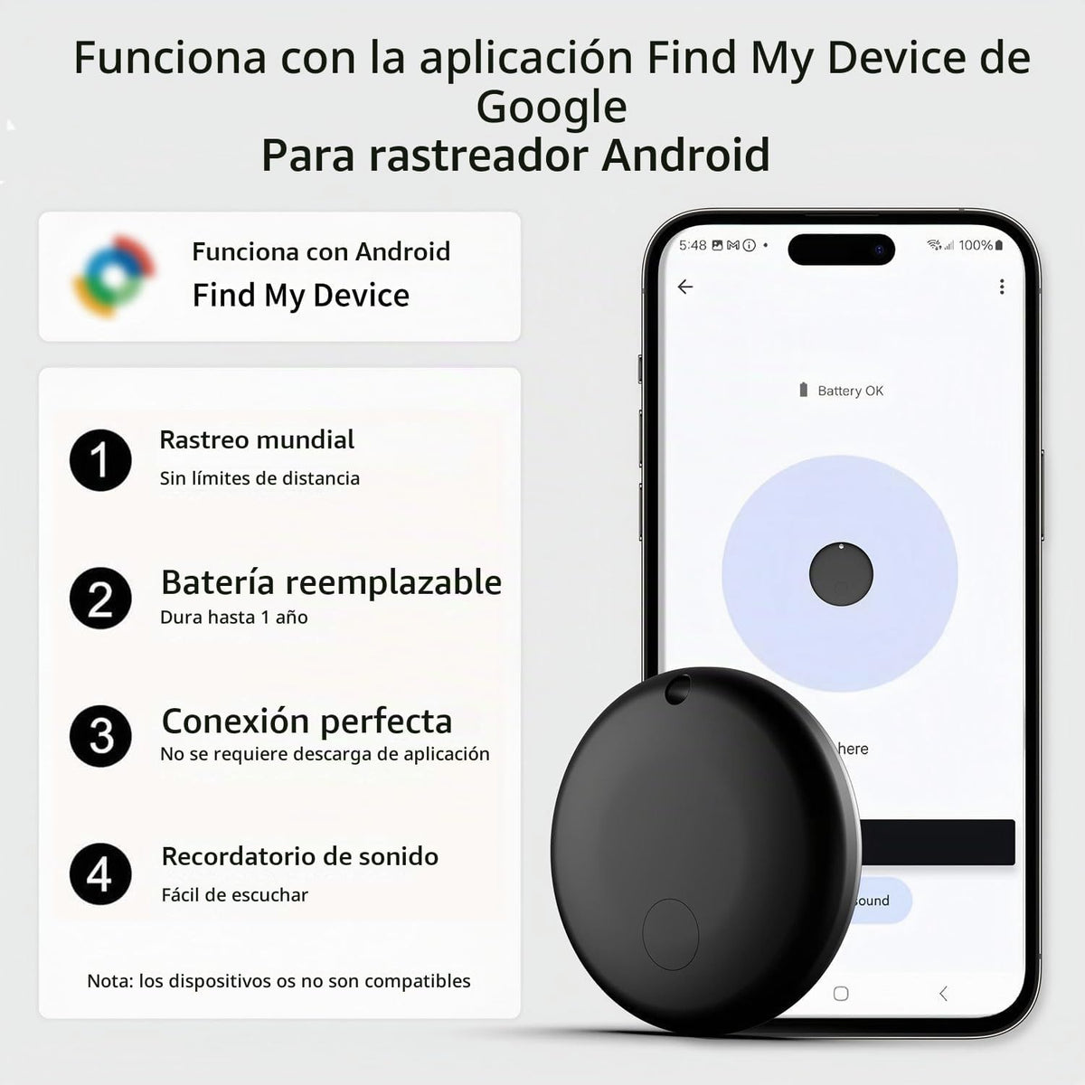 Rastreador GPS Android para vehículos sin suscripción, paquete de 4...