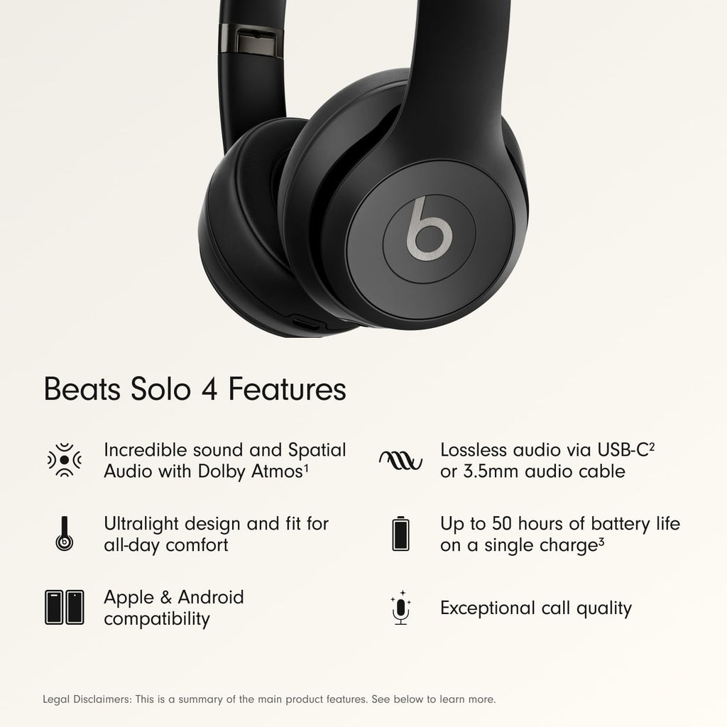 Beats Solo 4 - Auriculares inalámbricos Bluetooth en la oreja, bate...