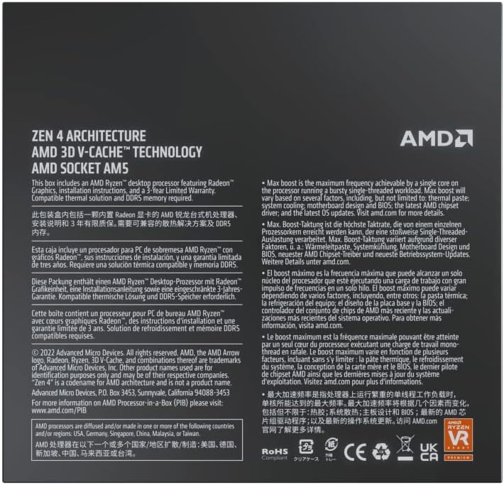 AMD Ryzen 7 7800X3D, procesador de escritorio de 8 núcleos y 16 hilos