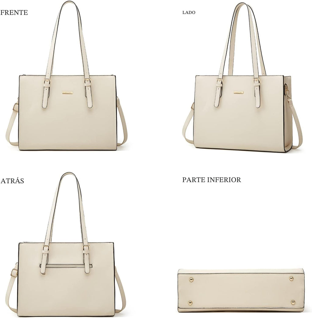 Juego de 4 bolsas modernos para mujer de cuero sintético: bolso tot...