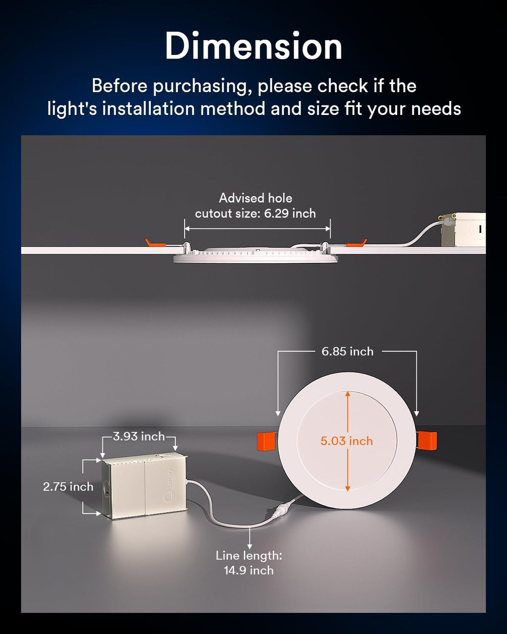 Lumary Luz empotrable inteligente Pro de 6 pulgadas con RGB\/anillo...