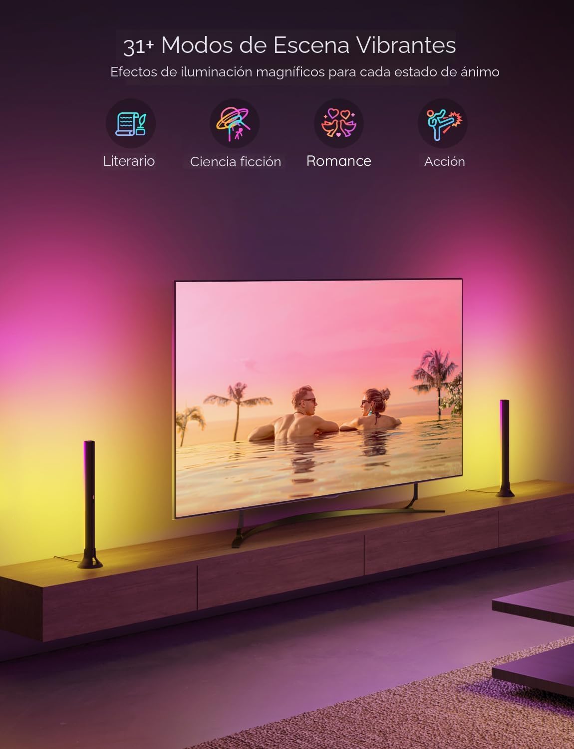 Govee - Barras de luz RGBIC, retroiluminación WiFi de 15 pulgadas p...