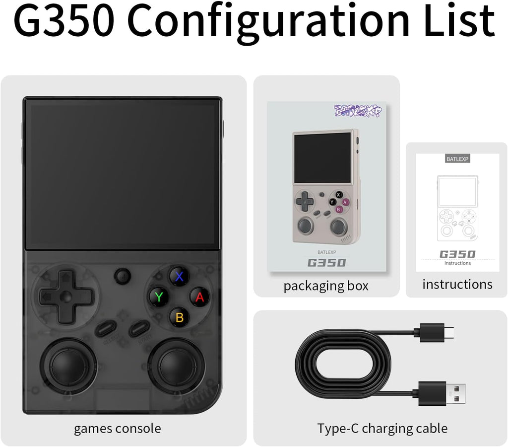 Consola de juegos portátil G350, pantalla IPS de 3.5 pulgadas, sist...