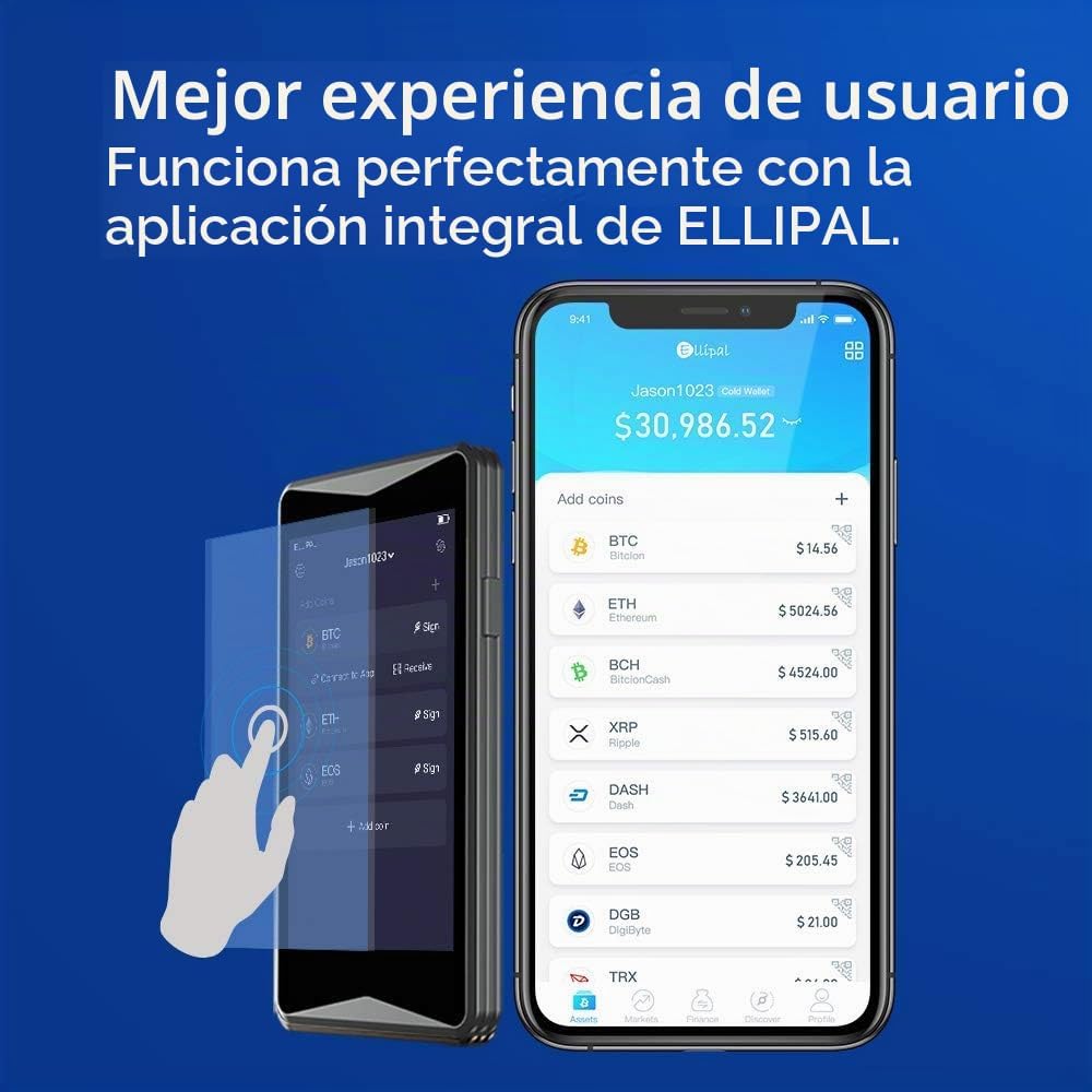 ELLIPAL Titan Crypto Hardware Wallet - Cartera fría, soporte para m...