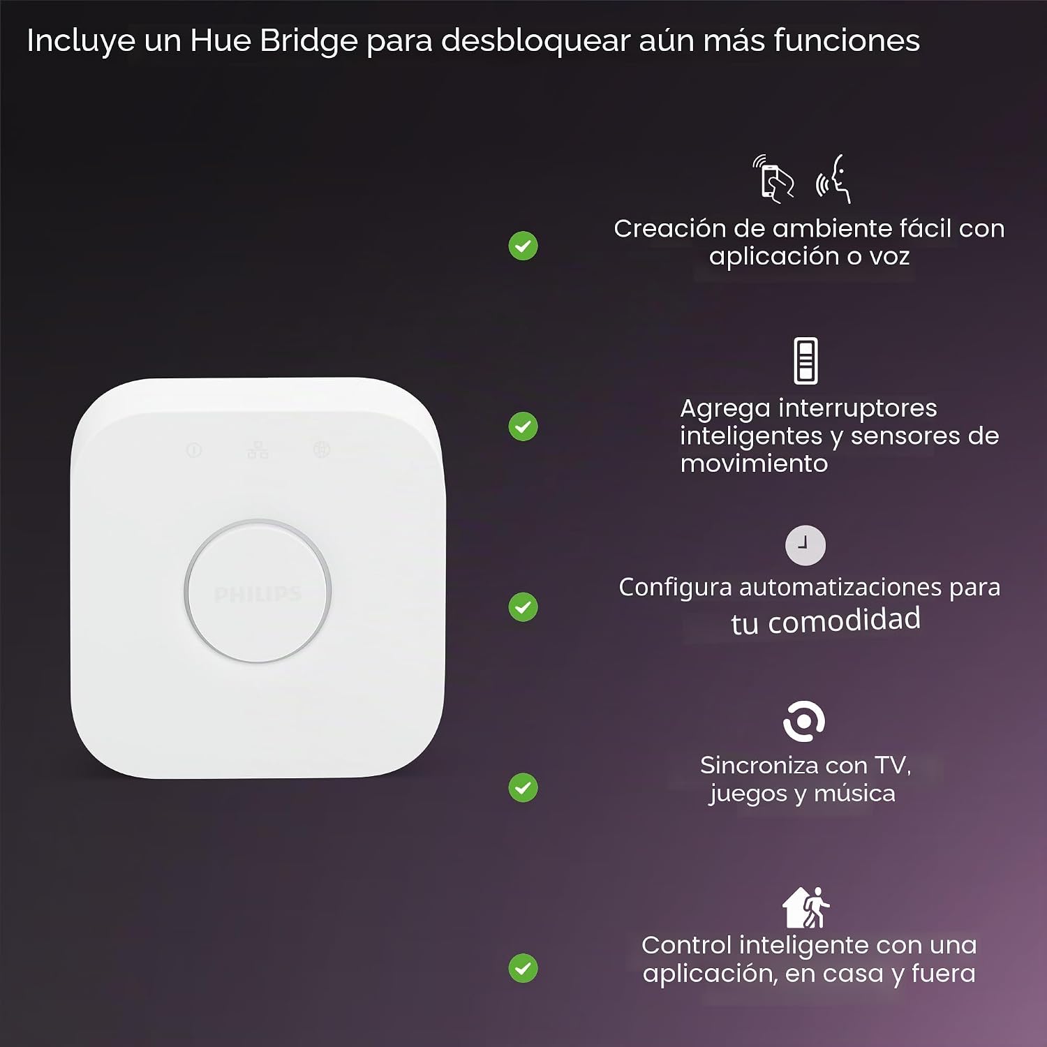 Kit básico esencial de Philips Hue: Bridge + 4 bombillas inteligent...