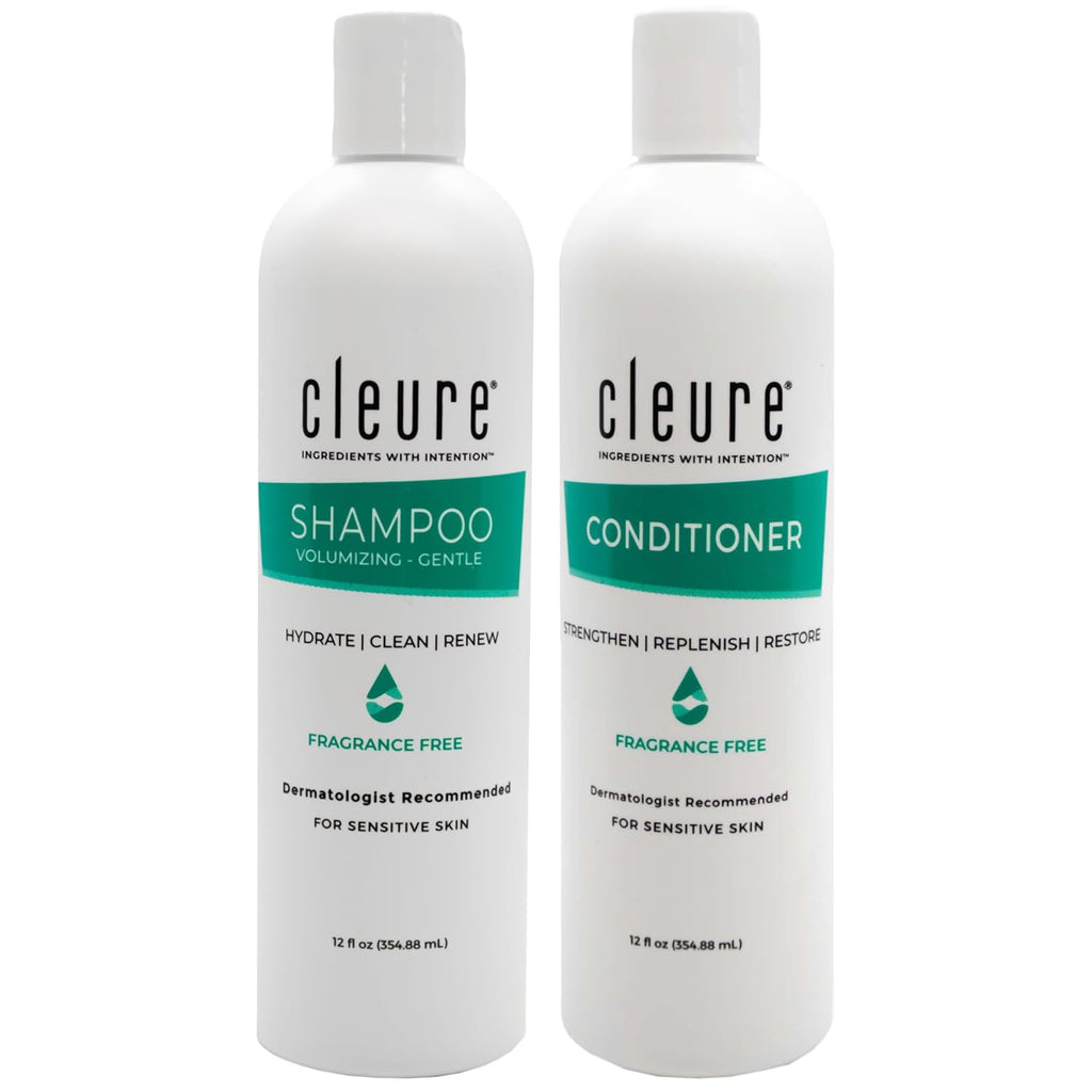 Cleure Juego de champú y acondicionador sin sulfato, sin fragancia...
