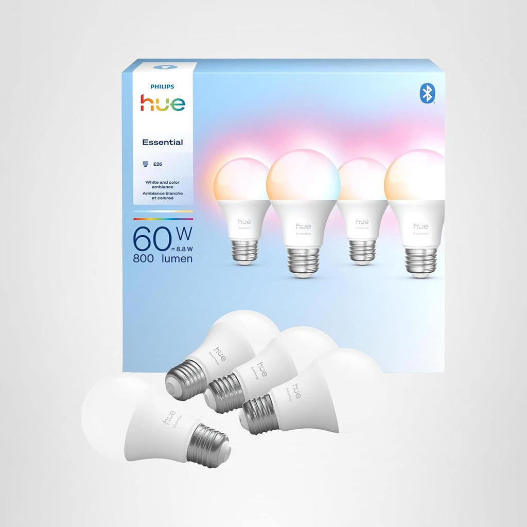 Philips Hue Essential - Bombilla LED inteligente A19, ambiente blan...