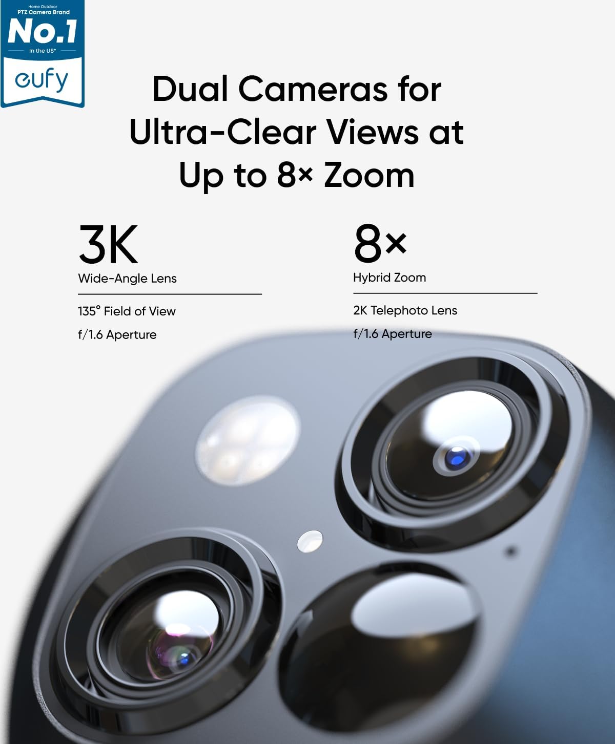 eufy Security Cámara dual 3K, SoloCam S340, cámaras de seguridad so...