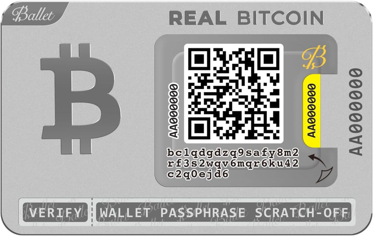 Ballet Bitcoin Hardware Wallet Card - Almacenamiento en frío sin co...