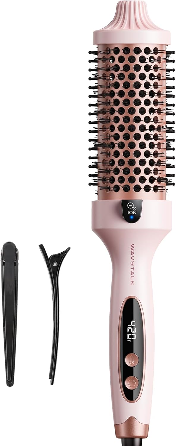 Wavytalk Cepillo térmico Blowout Boost Grande, cepillo redondo cale...