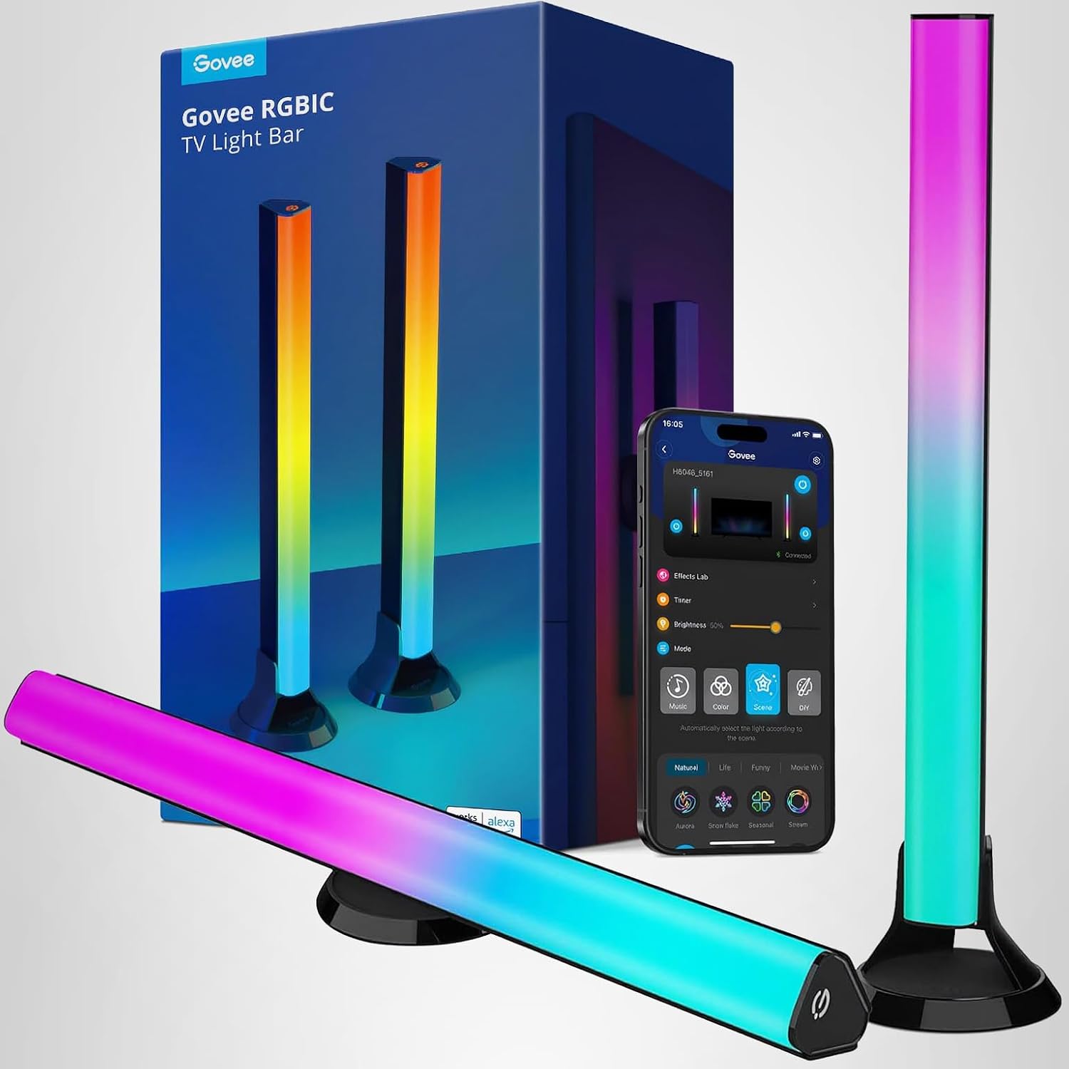 Govee - Barras de luz RGBIC, retroiluminación WiFi de 15 pulgadas p...