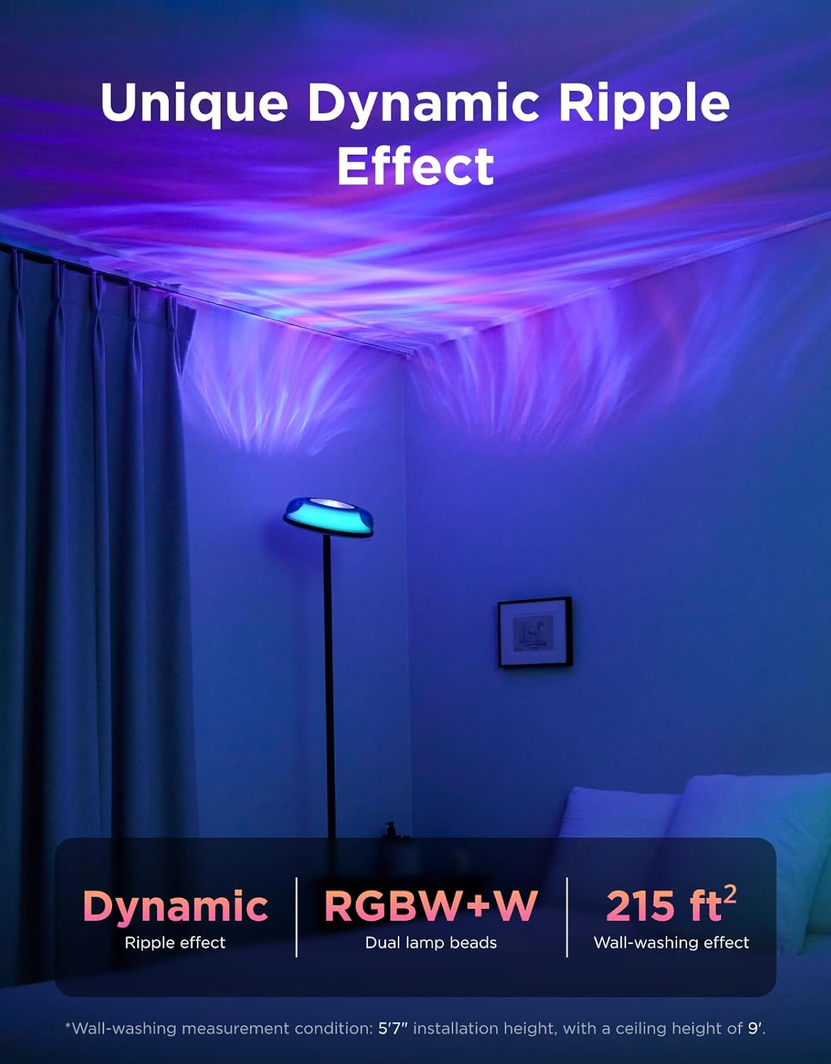 Govee Uplighter - Lámpara de pie para sala de estar, proyector de o...