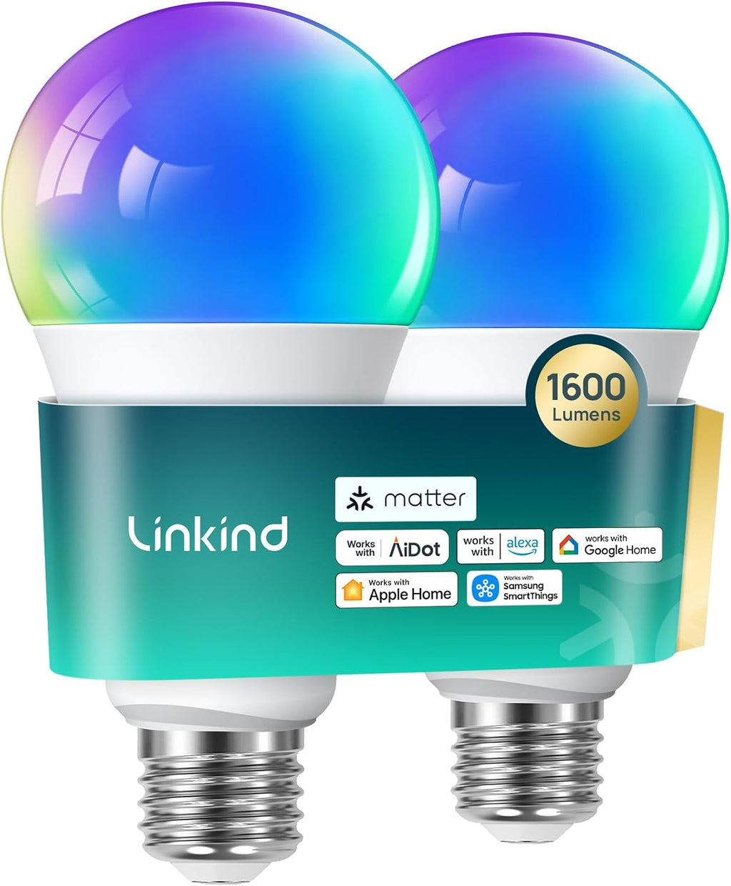 Linkind Matter Bombilla Inteligente, 1600LM 100W Bombillas Intelige...