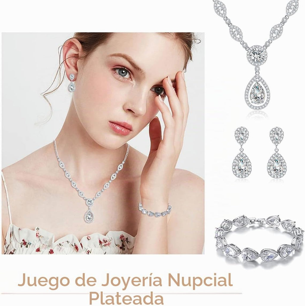 GULICX AAA - Juego de joyería para fiestas de mujer con collar, pen...