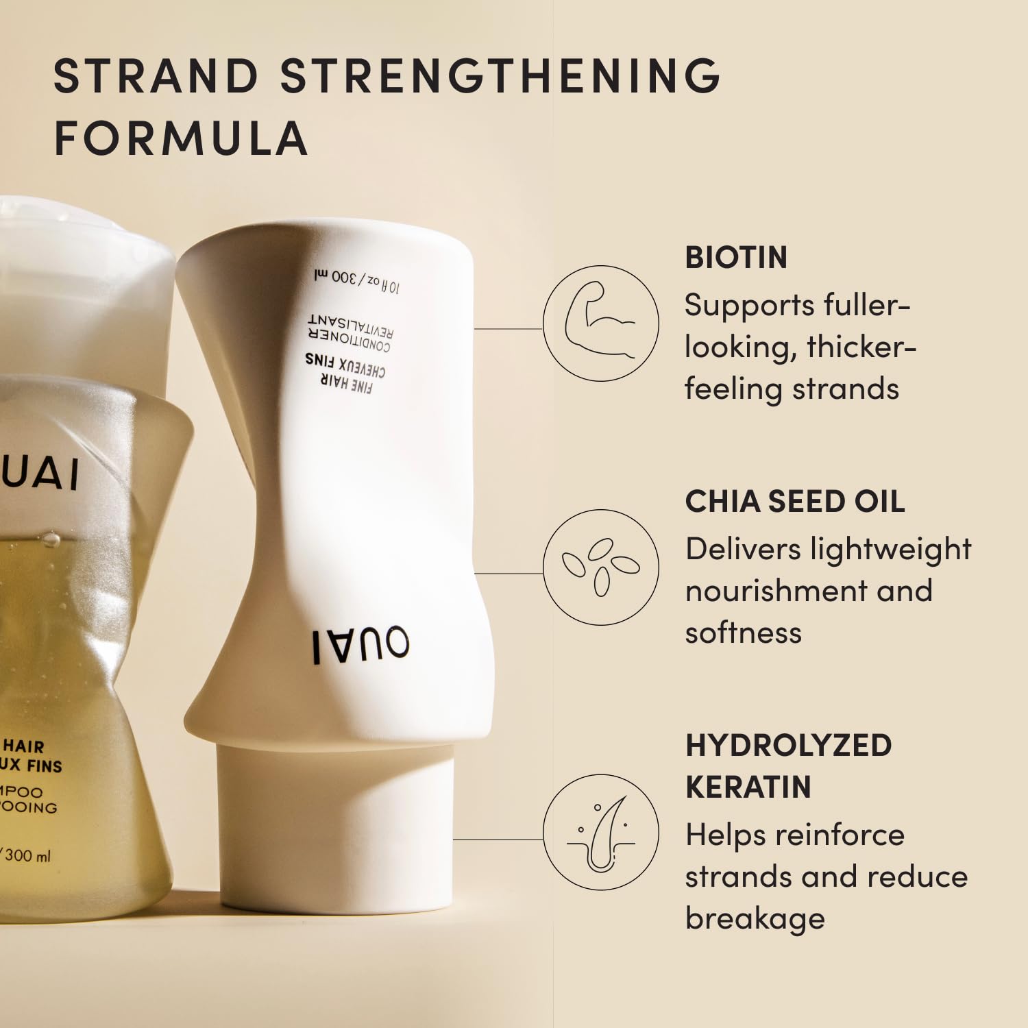 OUAI Juego de champú y acondicionador para cabello fino, tamaño de...