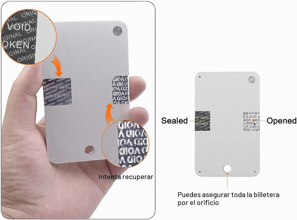 Cartera Bitcoin de acero criptográfico, copia de seguridad de semil...