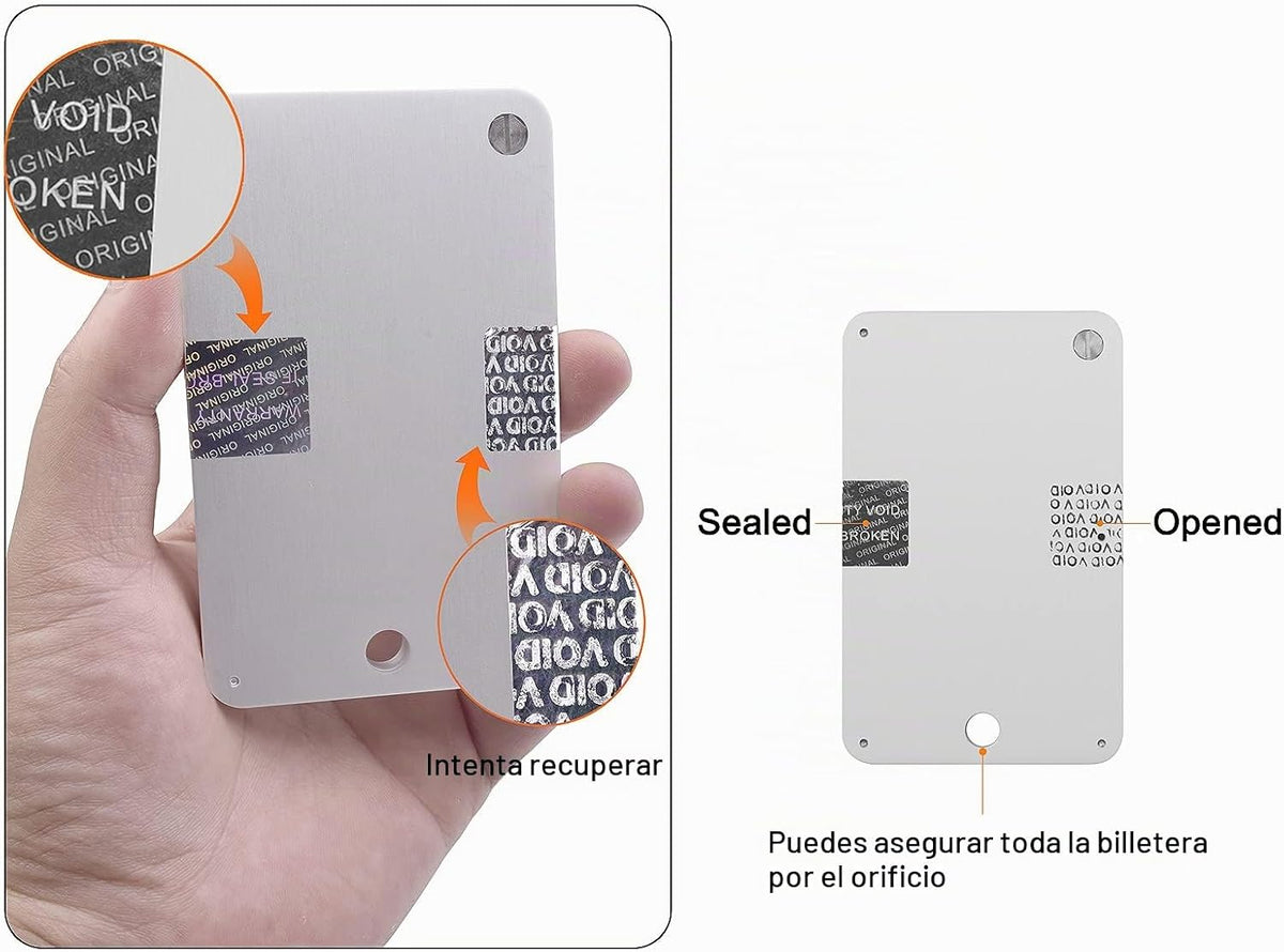 Cartera Bitcoin de acero criptográfico, copia de seguridad de semil...