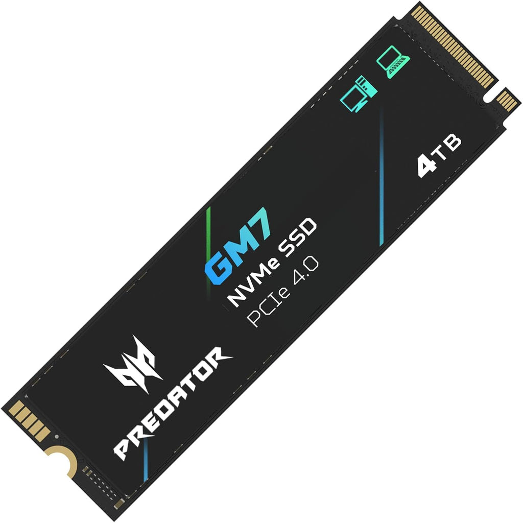 Acer Predator GM7 4TB SSD: M.2 2280 PCIe Gen 4 x4 NVMe 2.0, velocid...