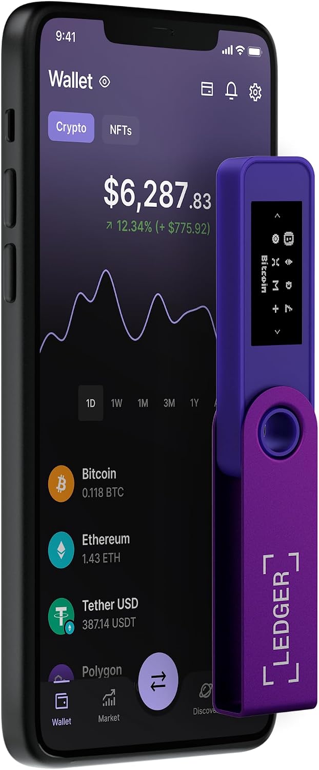 Ledger Nano S Plus - Cartera Crypto clásica | Amatista púrpura, com...