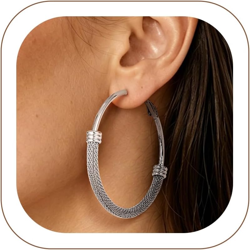 PROSTEEL 12\/16\/24\/32\/40 Pulgadas Aretes de Aro Gruesos para Muj...