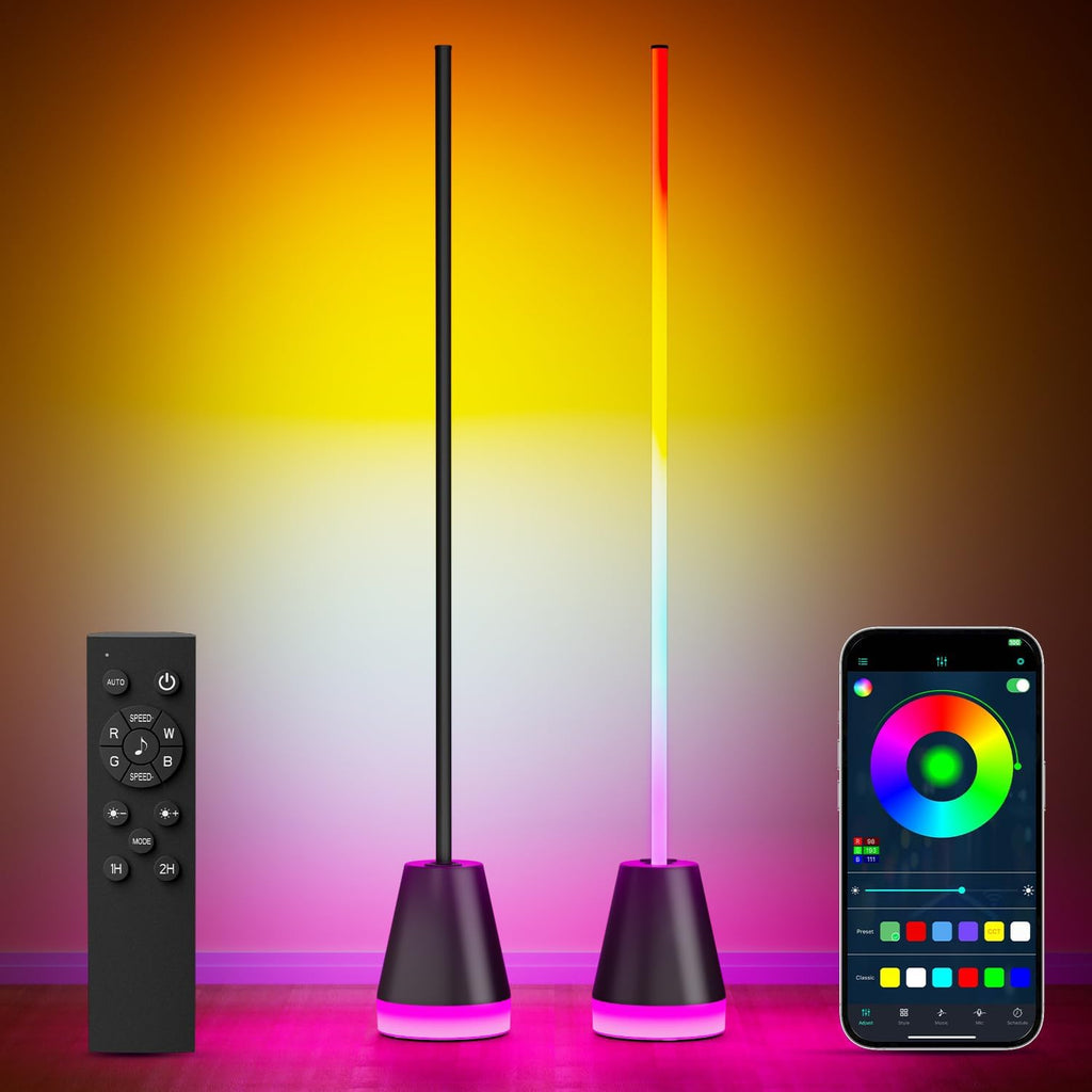 Keepsmile Lámpara de pie LED inteligente RGB, lámparas de pie altas...