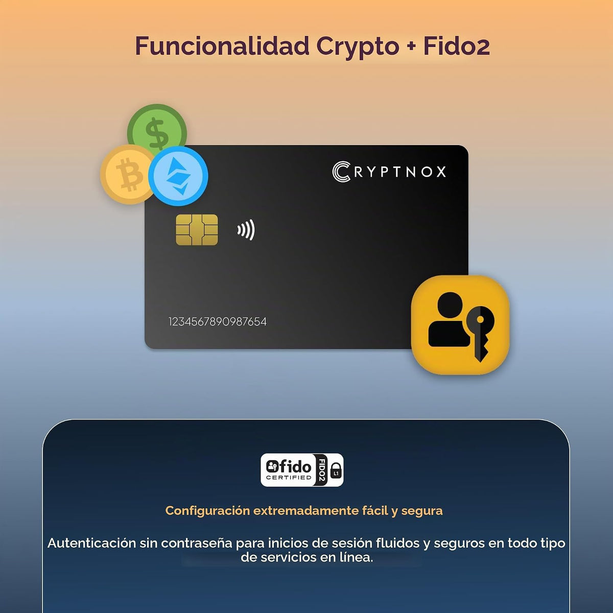 Cryptnox Crypto Hardware Wallet - Tarjeta inteligente NFC almacenam...